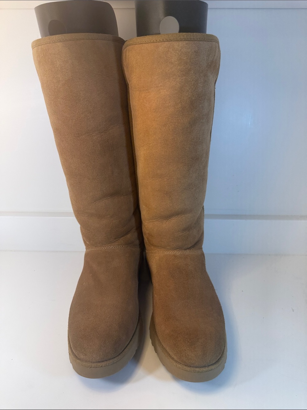 UGG Kara Classic Tall Wedge Suede Boots in Chestnut - Size 9